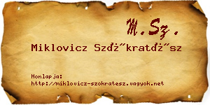 Miklovicz Szókratész névjegykártya